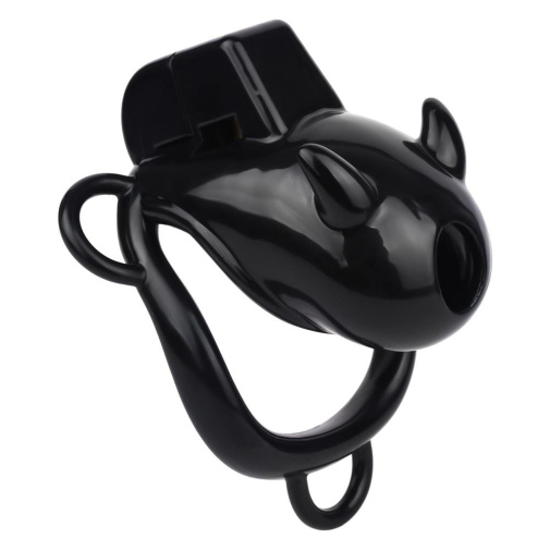 FAAK - Resin Pig Chastity Cage w Catheter - Black photo