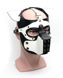 665 - Bondage Puppy Face Mask - Black/White photo