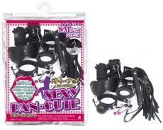 A-One - SM Bondage Set w Mouth Gag, Whip, Nipple Gear, Eye Mask, Rope & Hand Cuff photo