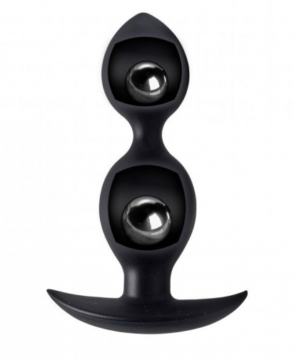 Master Series - Orbs Steel Weighted Duotone Silicone Anal Plug - Black photo