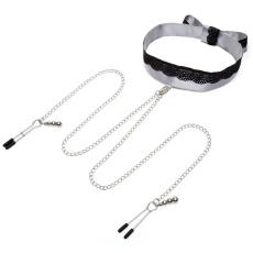 Fifty Shades of Grey - Play Nice Collar w Nipple Clamps - Grey photo