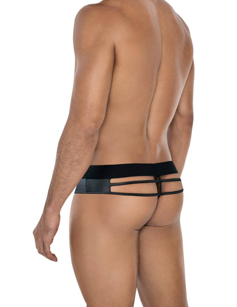 Cut4men - Wired String 男仕护裆丁字内裤 - 黑色 - 大码 照片