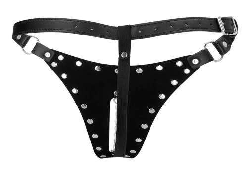 Ouch - Xtreme Chastity Thong w Chain - Black photo