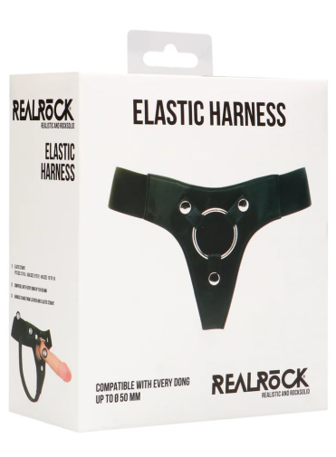 RealRock - Elastic Strap-On Harness - Black photo