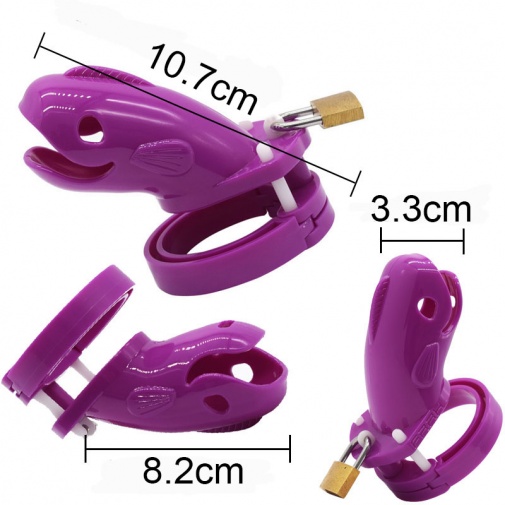 FAAK - Short Whale Chastity Cage - Purple photo