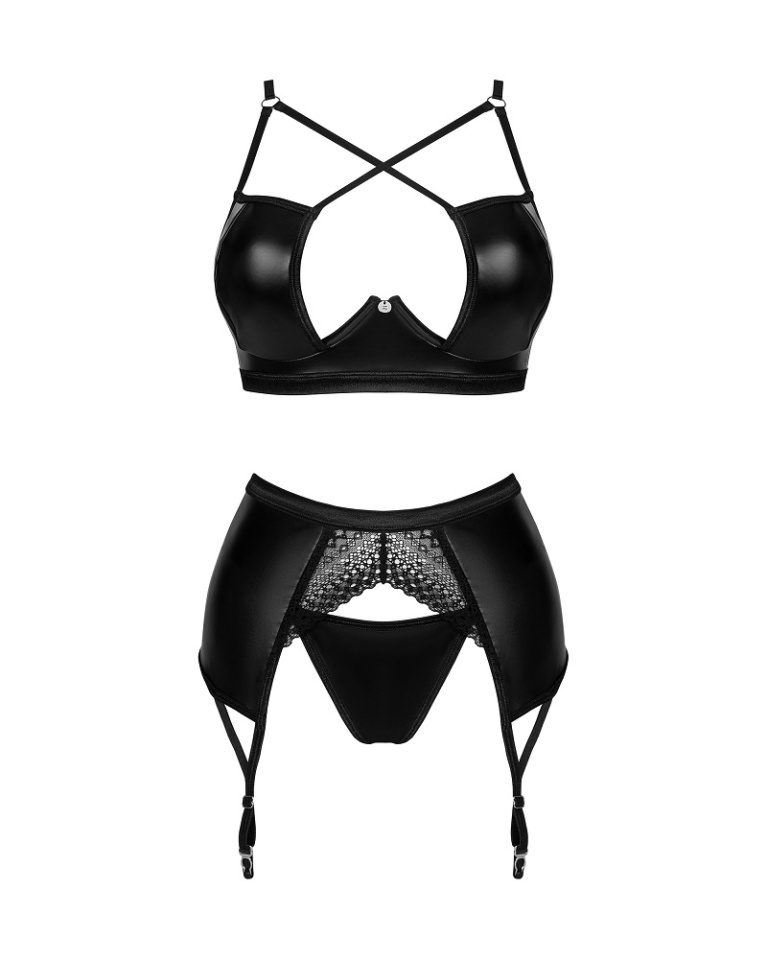 Obsessive - Norides 3pcs Set - Black - XS/S photo