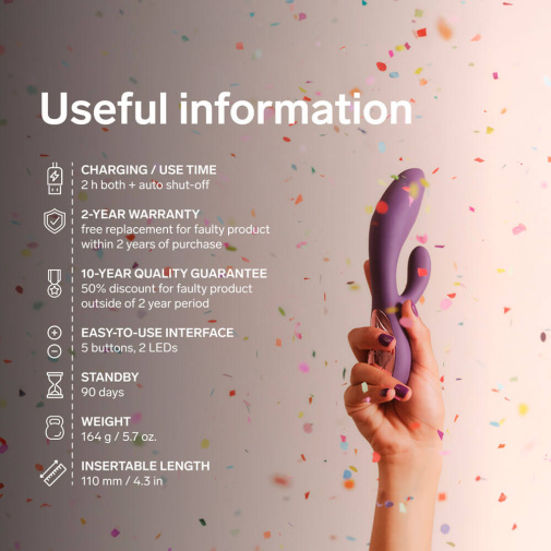 Lelo - Ina 可APP控制 抽插式兔仔震动棒 - 黑色 照片