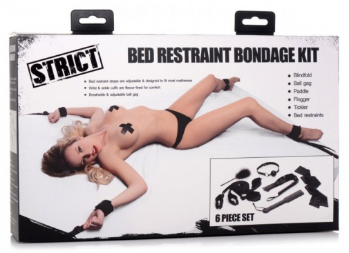 Strict - Bed Restraint Bondage Kit - Black photo