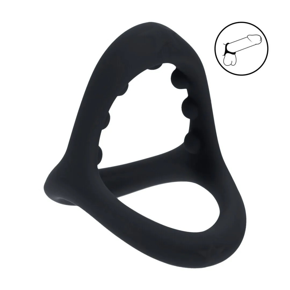 Levelz - Soft Bead Grip Cock Ring - Black 照片-4
