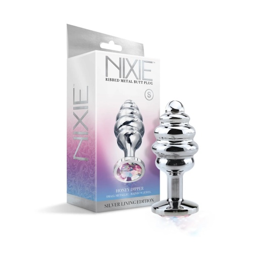 Nixie - 蜂巢状金属制后庭塞 细码 - 彩虹色 照片