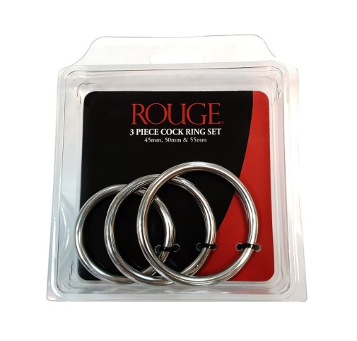 Rouge - Steel Cock Ring 3pcs Set 照片