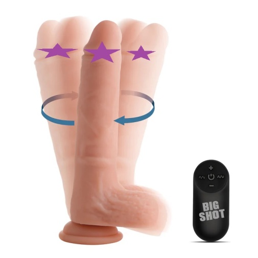 Big Shot - 8" Vibro Rotating Dildo w Balls - Flesh photo