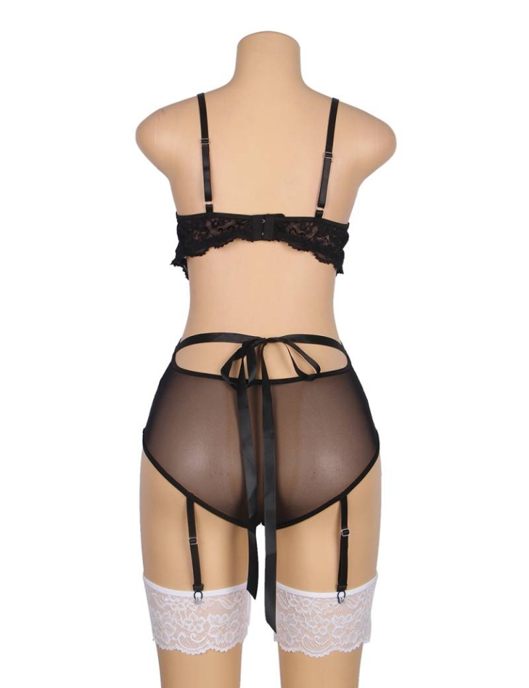 Ohyeah -  女僕套裝 連吊襪帶 - 黑色 - 中碼 照片