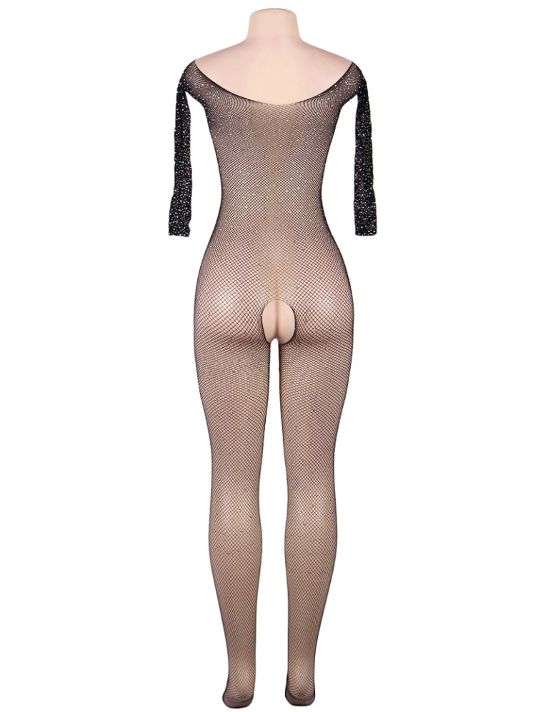 Ohyeah - Fishnet Diamonds Bodystocking - Black - M photo