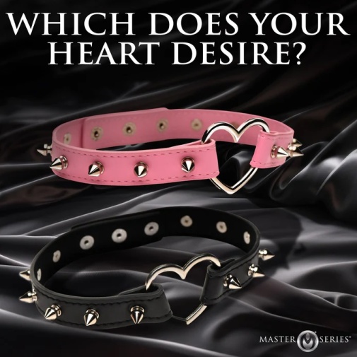 Master Series - Spiked Heart Choker - Black 照片
