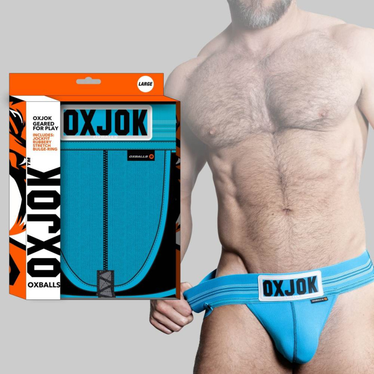 Oxjok - 內置陰莖環男仕護襠 - 藍綠色 - 大碼 照片
