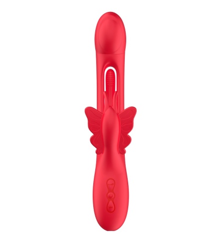 Secwell - Butterfly Flicking Rabbit Vibrator - Red photo