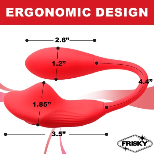 Frisky - Double Love Connection 穿戴式內褲震動器 - 紅色 照片