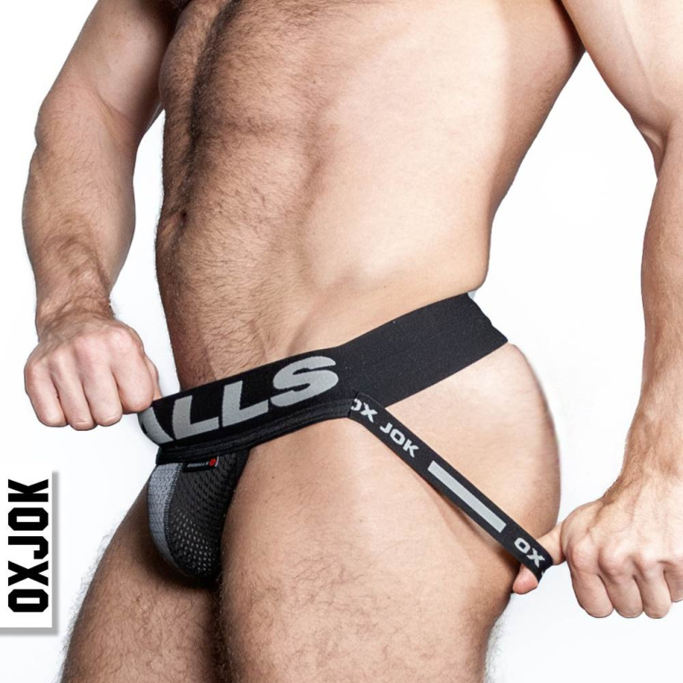 Oxjok - Airmesh Jockstrap w Ring - Tar Black - L photo