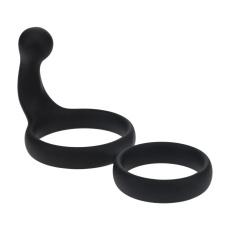 Levelz - Double Cockring w Anal Stimulator - Black 照片