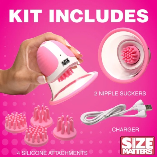 Size Matters - 10X Rotating Nipple Suckers - Pink photo