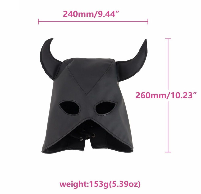 MT - Bull Horns Mask - Black photo