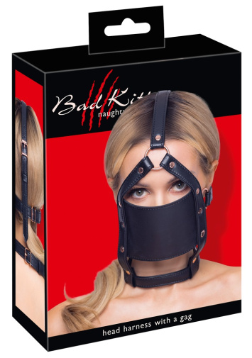 Bad Kitty - Head Harness w Gag - Black 照片