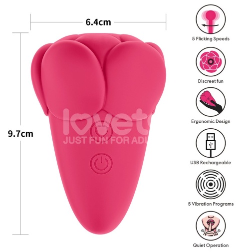 Lovetoy - Flicker 花瓣形陰蒂輕彈刺激震動器 - 粉紅色 照片