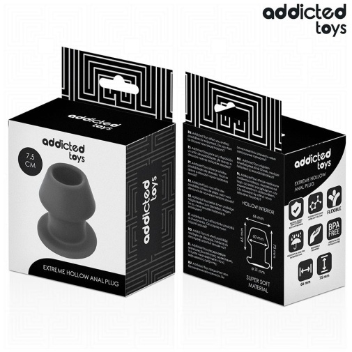 Addicted Toys - Extreme Hollow Anal Plug S - Black photo
