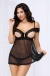 STM - Femme Fatale Babydoll & Thong - Black - L photo