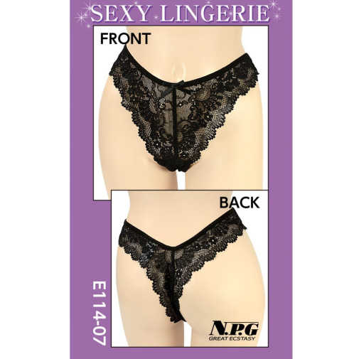NPG - E114 Premium Lace Panties - Black 照片