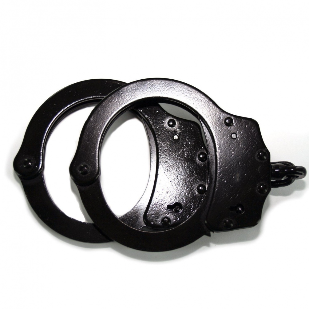 Made of high quality black plated steel, these cuffs are als... STD - Black Steel Handcuff photo-2