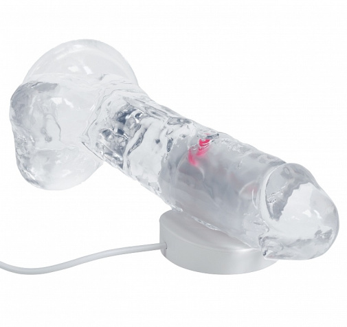 RealRock - 6" LED Vibro Dildo w Balls - Clear 照片