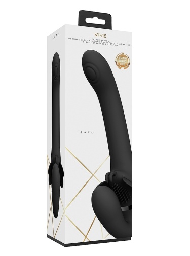 Vive - Satu Pulse Strapless Strap-On - Black photo