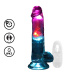 RealRock - 7" LED Vibro Dildo w Balls - Clear 照片