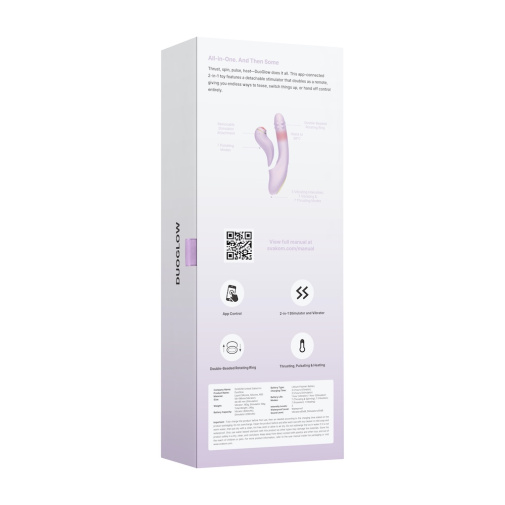 SVAKOM - DuoGlow APP Thrusting Vibrator - Pastel Lilac photo
