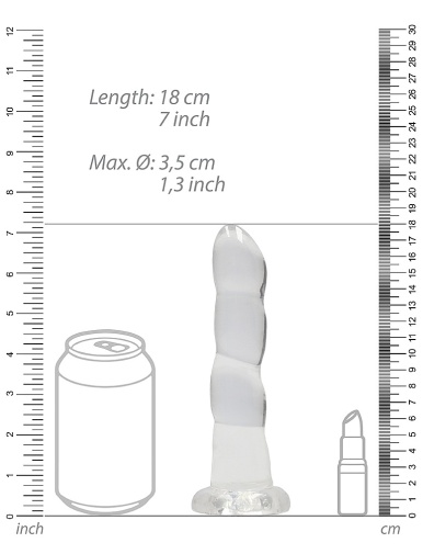 RealRock - 7" Wave Non-Realistic Dildo - Clear photo