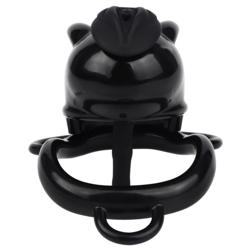FAAK - Resin Pig Chastity Cage w Catheter - Black photo