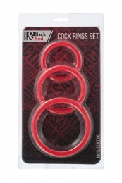 Black&Red - Cock Rings Set - Red photo