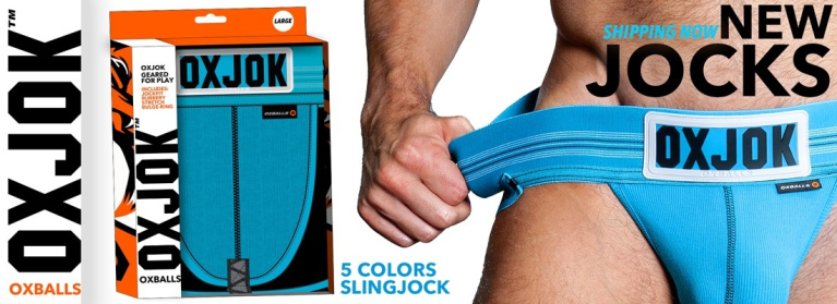 Oxjok - 內置陰莖環男仕護襠 - 藍綠色 - 加大碼 照片