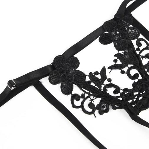 Ohyeah - Embroidery Bra Set - Black - XL photo