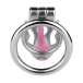 FAAK - Metal Chastity Cage 312 w Catheter M - Pink photo-2