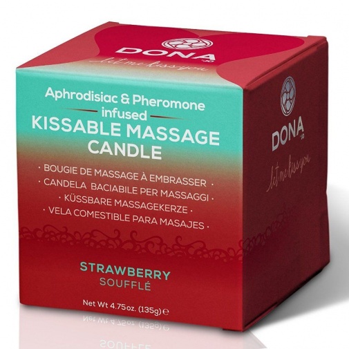Dona - Kissable Soy Massage Candle Strawberry Souffle - 135g photo