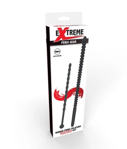 Hidden Desire - Ribbed Penis Dilator Set - Black 照片