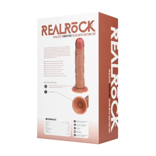 RealRock - 8" 震動弧形仿真假具 - 焦糖色 照片