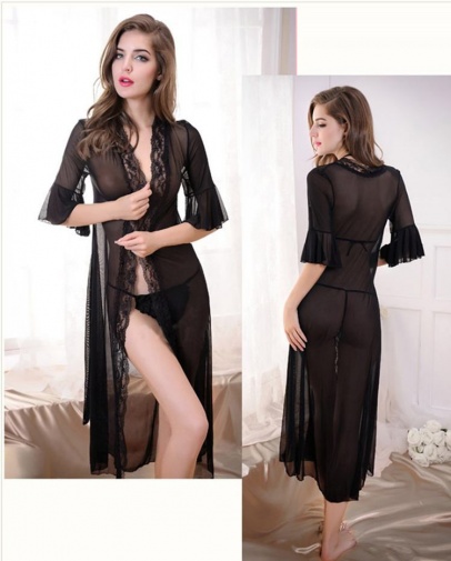 SB - Sexy Robe w Bikini A324-1 - Black photo