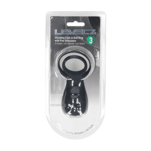Levelz - Vibro Ring w Paw Stimulator - Black 照片
