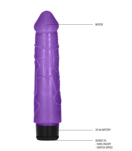 GC - 8" Thick Vibro Dildo - Purple 照片