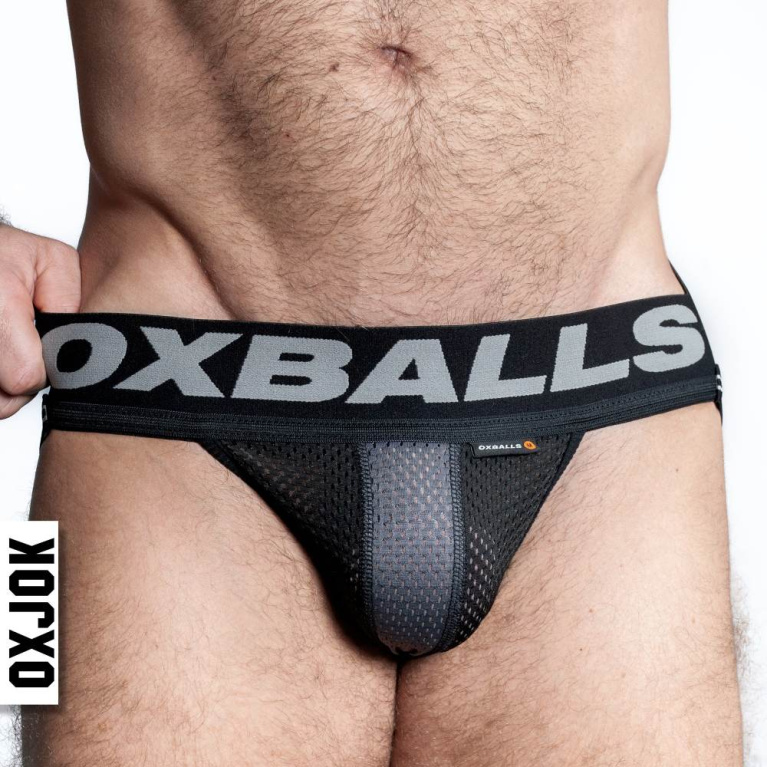 Oxjok - Airmesh Jockstrap w Ring - Tar Black - XXL photo