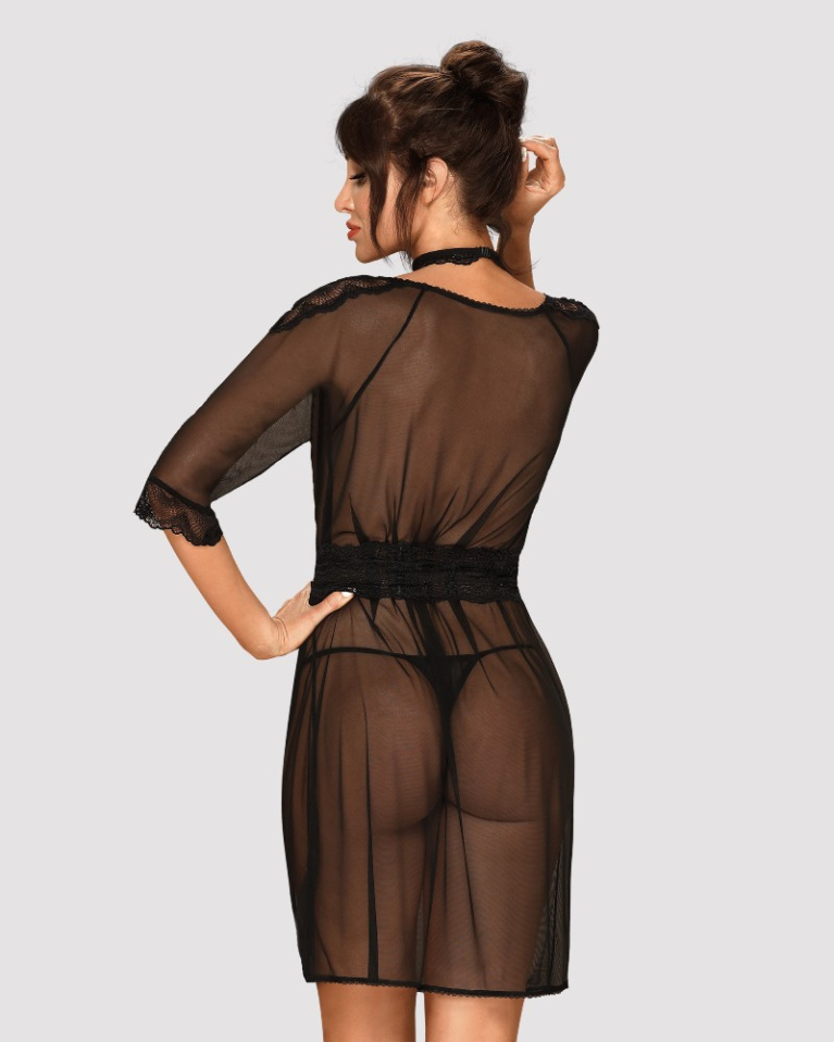 Obsessive - Lucita 睡袍 - 黑色 - 大碼/加大碼 照片